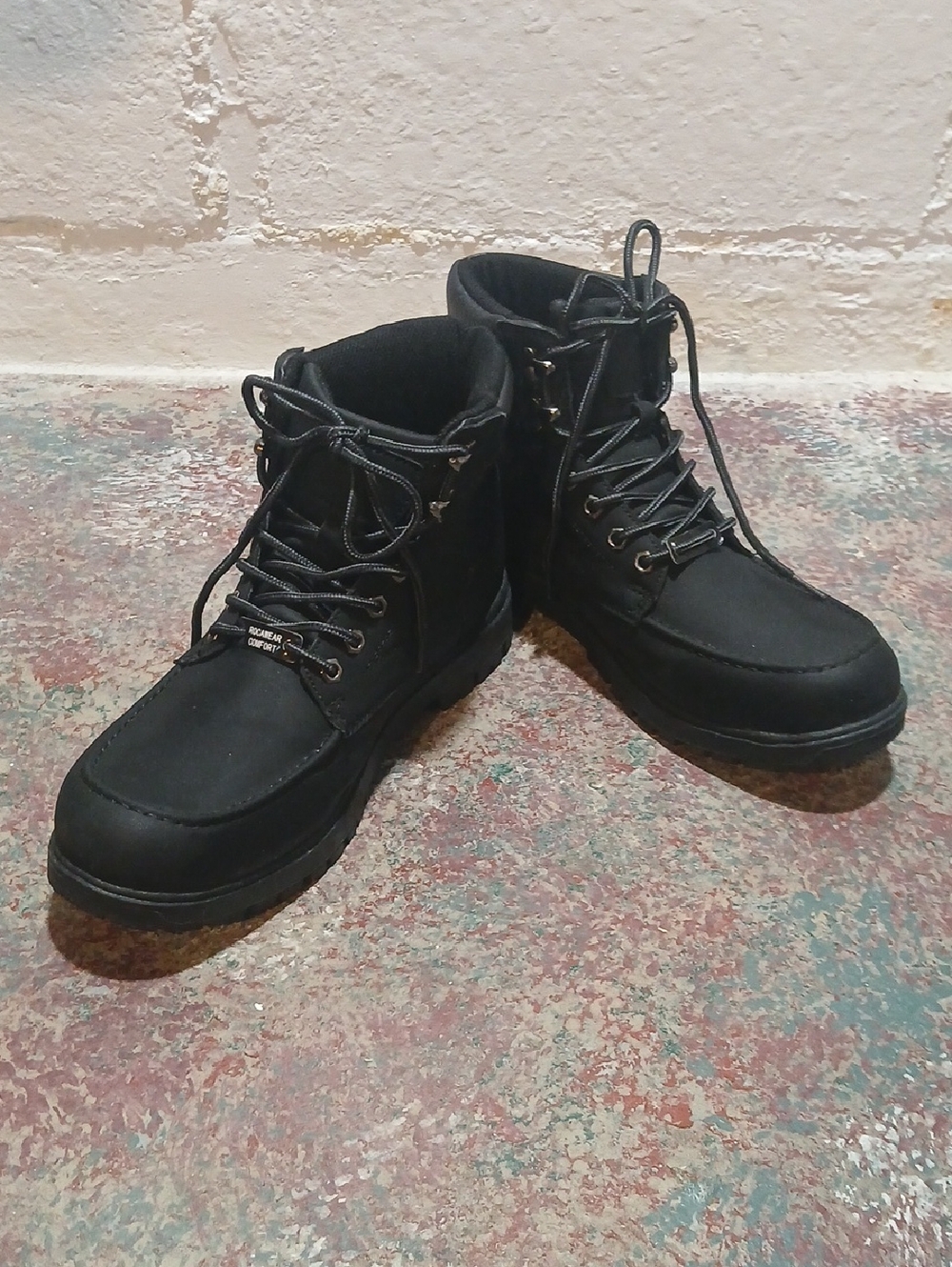 Rocawear Black Men's Lace-Up Moc Toe Boots
